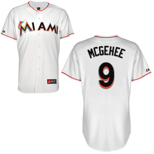 Casey McGehee #9 Youth Baseball Jersey-Miami Marlins Authentic Home White Cool Base MLB Jersey
